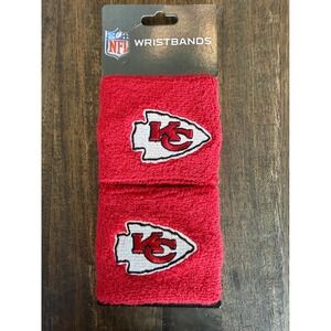 New NFL Kansas City Chiefs Red Terry Cloth Wristbands Franklin Sports